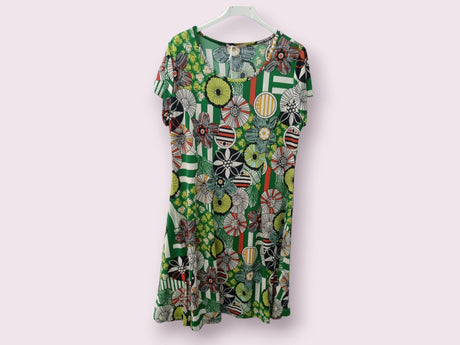 Vestido estampado verde inspiración desigual 1