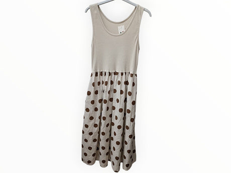 Vestido beige con lunares marrones 1
