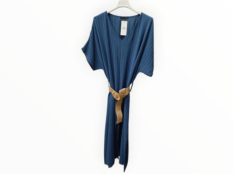 Vestido raya diplomática con cinturón 1