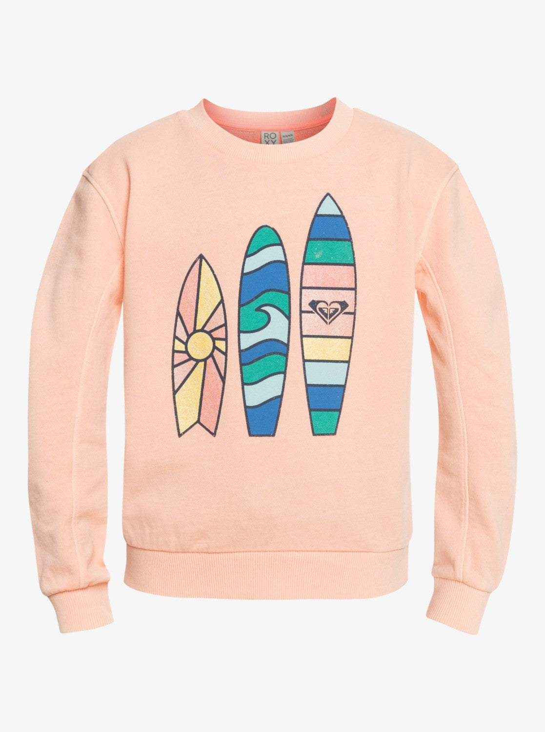 SUDADERA DIBUJO TABLAS NIÑA ROXY ALGODON SALMON 1