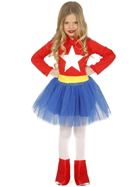 Disfraz de heroína Americana para niña 1