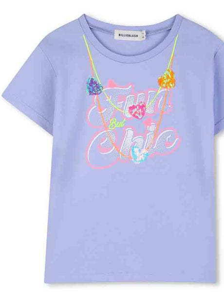 CAMISETA LILA MANGA CORTA DIBUJO BILLIEBLUSH 1