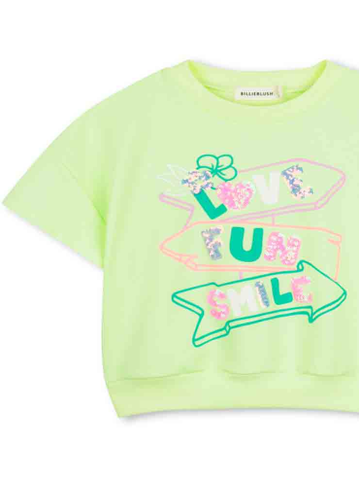 SUDADERA MANGA CORTA VERDE LIMA NIÑA BILLIEBLUSH 1