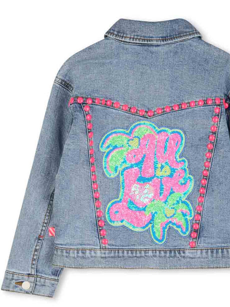 CAZADORA VAQUERA AZUL LENTEJUELAS NIÑA BILLIEBLUSH 1