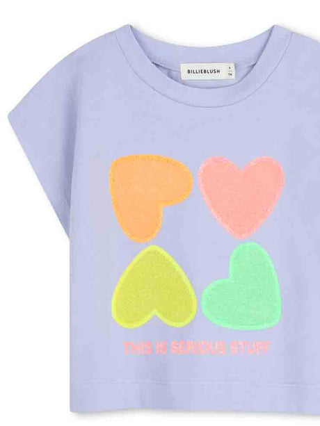 CAMISETA LILA MANGA CORTA CORAZONES NIÑA BILLIEBLUSH 1