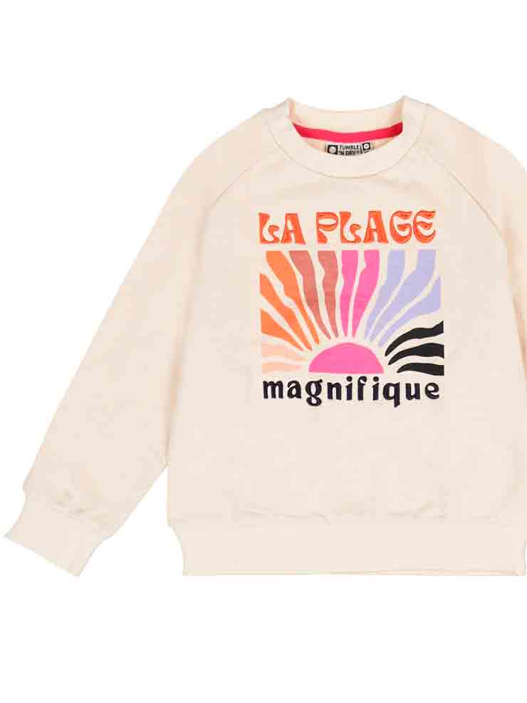 SUDADERA CRUDA BORDADOS COLORINES NIÑA TUMBLE´N DRY 1