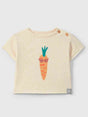 CAMISETA BEIGE MANGA CORTA ZANAHORIA BEBÉ UNISEX SNUG 1