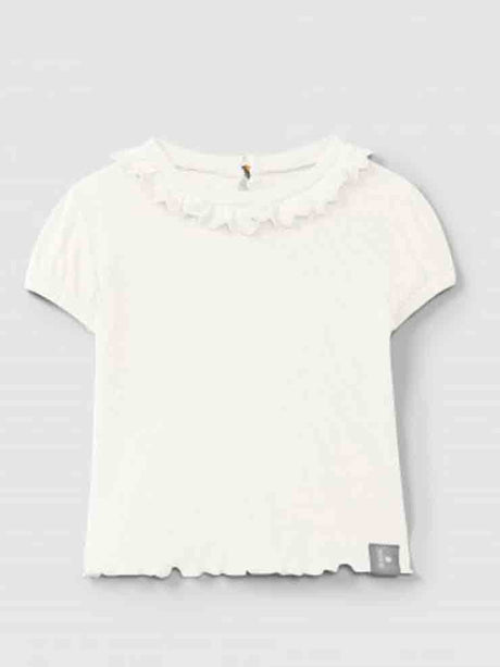 CAMISETA BLANCA MANGA CORTA PUNTILLA BEBÉ NIÑA SNUG 1