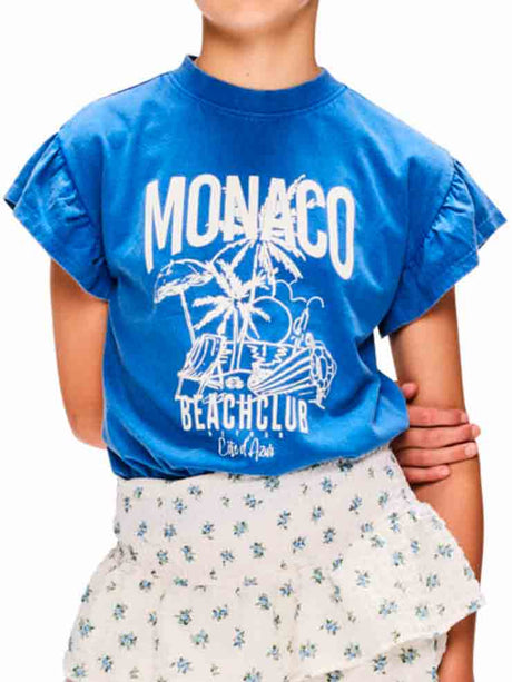 CAMISETA AZULONA VOLANTE AL HOMBRO NIÑA RETOUR 1