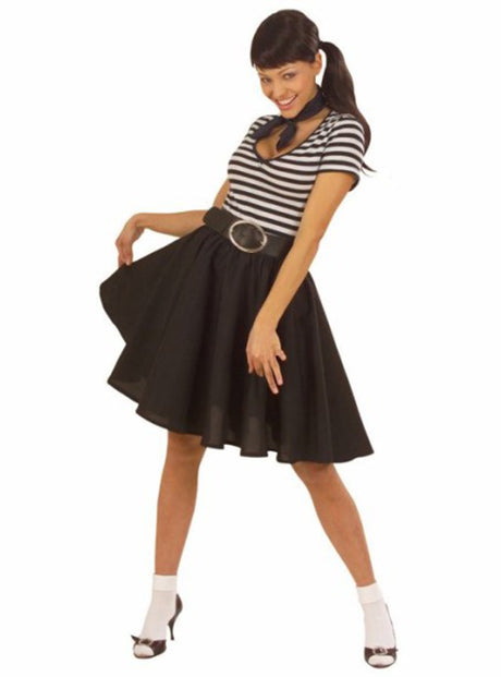Falda rockabilly negra Adulto 1