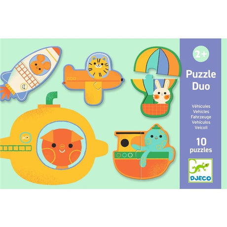 Educativos Puzzle dúo Vehículos (Djeco) 1