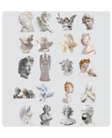 Stickers mini ESTATUAS transparentes 40 ud 1