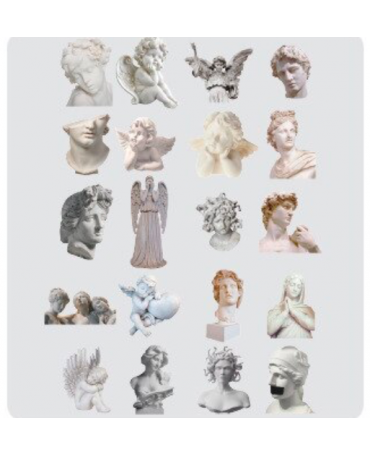 Stickers mini ESTATUAS transparentes 40 ud 1