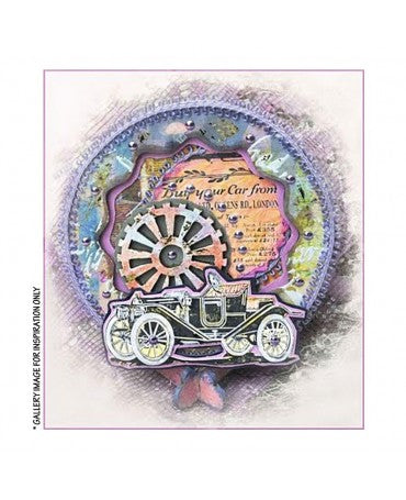 Sello Caucho Crafty Individuals VEHÍCULOS ANTIGUOS 8.2X9.2cm 2