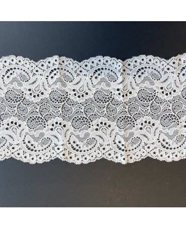 PUNTILLA NYLON Cenefas y Tulipanes Marfil 135mm 1