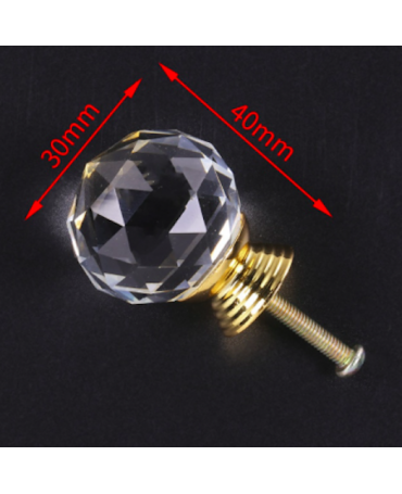Pomo Cristal Oro 30mm 2