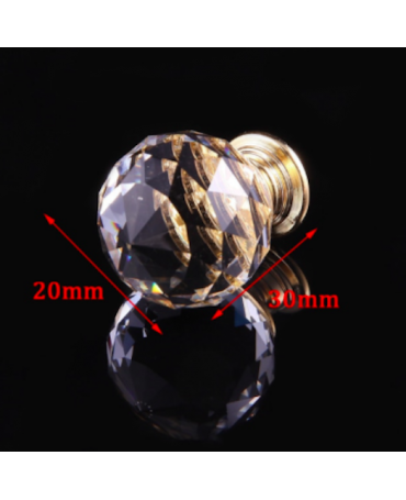 Pomo Cristal Oro 20mm 2