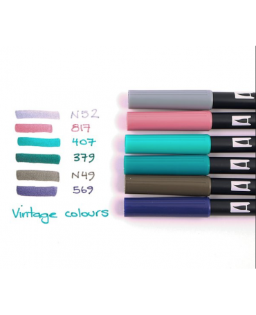 Rotulador LETTERING TOMBOW Colores Vintage 6 ud 2
