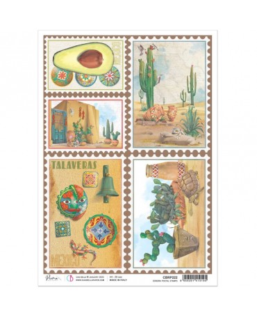 Papel arroz CIAO BELLA A4 Sonora Postal Stamps 1