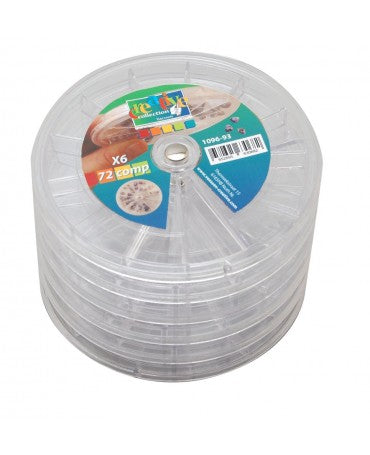 Caja transparente redonda 6 piezas apilable 12 secciones 1
