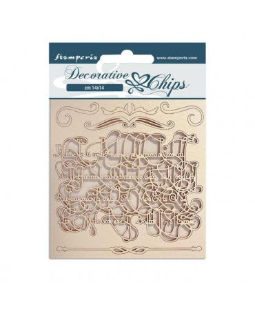 CHIPS 14x14cm ROMANTIC GARDEN HOUSE Caligrafía 1