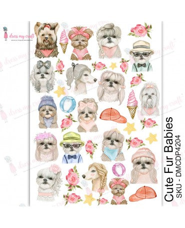 Transfer DRESS MY CRAFT A4 Cute Fur Babys 1