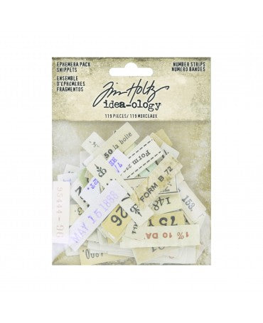 Tim Holtz Idea-ology EPHEMERA SNIPPETS Tiras numéricas 119pc 1