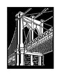 STENCIL Stamperia 20x25cm SIR VAGABOND AVIATOR Brooklyn Bridge 1