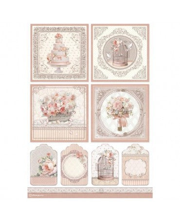 Papel arroz Stamperia A4 YOU AND ME Cards 1