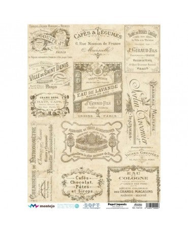 Papel Arroz Seda JAPONÉS A3 Etiquetas Vintage 1