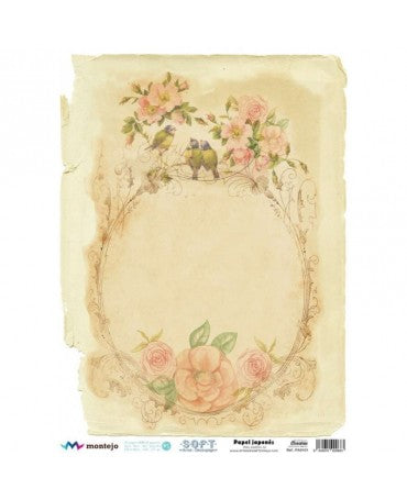 Papel Arroz Seda JAPONÉS A3 Marco Pájaros 1