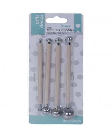 BURIL SET 4 DOBLE PUNTA METÁLICA ARTIS DECOR 1