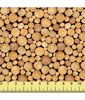 Tela Northcott Naturescapes Madera Marron 1