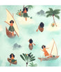 Tela Katia Popelin Polynesian Seafarers Niñas Canoa 1