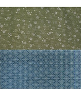 Tela Japonesa Tramada Sevenberry Reversible 88235 Verde Azul 1