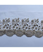 PUNTILLA Tul Onda Bordada Ramas-Flores Visón 140mm 1