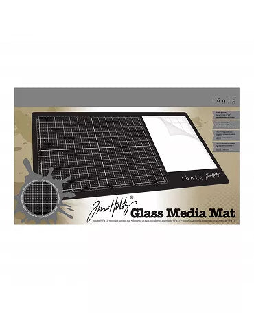 BASE CORTE CRISTAL NEGRA Tonic Studios Tim Holtz glass media mat 35.5 x 58.4 cm 1