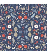 Tela Katia Felpa Sweat Garden Vegetables azul 1