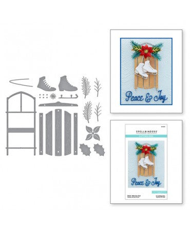 TROQUEL SPELLBINDERS trineo de bienvenida de invierno 1