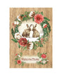 Papel arroz Stamperia A4 Romantic Home for the holidays bienvenidos a casa conejitos 1