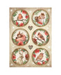 Papel arroz Stamperia A4 Romantic Home for the holidays circulos 1