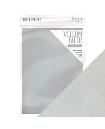 PAPEL VELLUM 10ud Pearled silver 1
