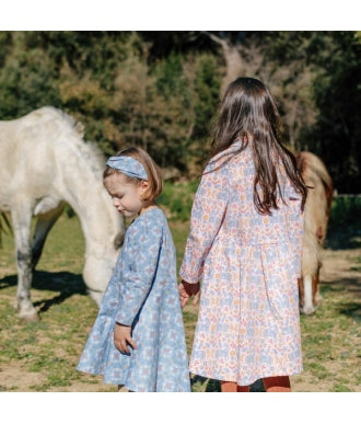 Tela Katia Popelin Horses Flower 2