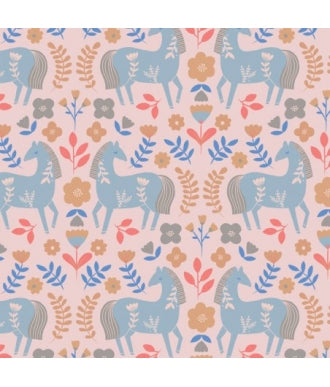 Tela Katia Popelin Horses Countryside 1