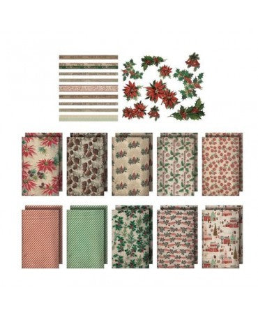 Tim Holtz Idea-ology NAVIDAD Wallpaper Scraps 20hojas +19 troquelados 2