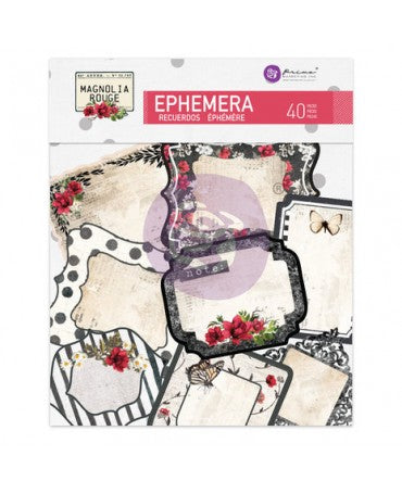 EphemeraTags PRIMA Magnolia Rouge 40pcs 1
