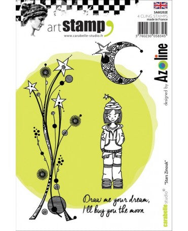 SELLO CARABELLE Cling Stamp A6 Stars Zinouk 1