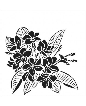 Stencil TCW Plumeria 15x15cm 1