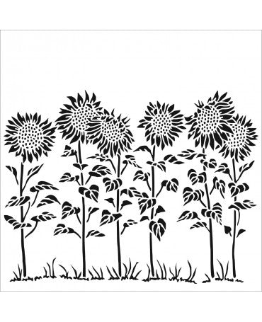 Stencil TCW Girasol Meadow 15x15cm 1