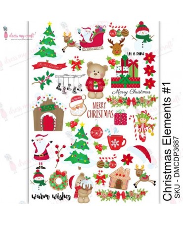 Transfer DRESS MY CRAFT A4 Elementos de Navidad 1 1